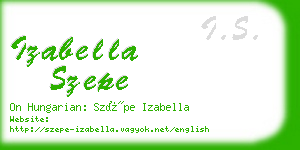 izabella szepe business card